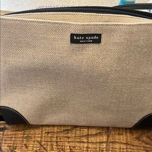 Rare and Vintage Kate Spade Natural and Black Canvas Bag